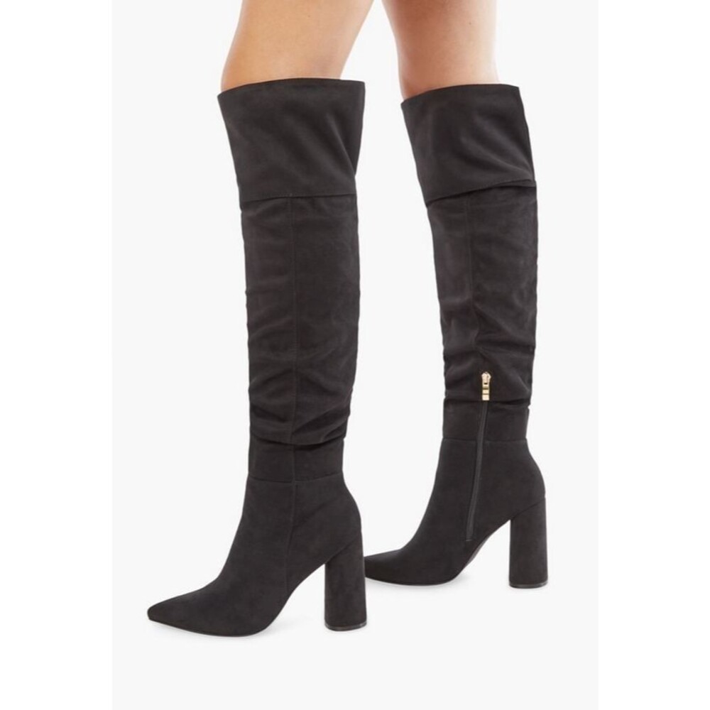 Carmen Black Slouchy Block Heeled Boot Size 6 NEW
